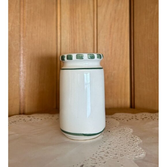 Vintage Ceramic Salt Shaker With Eggplant Leaf Design Cork Stopper Kitchen Decor - Picture 3 of 7